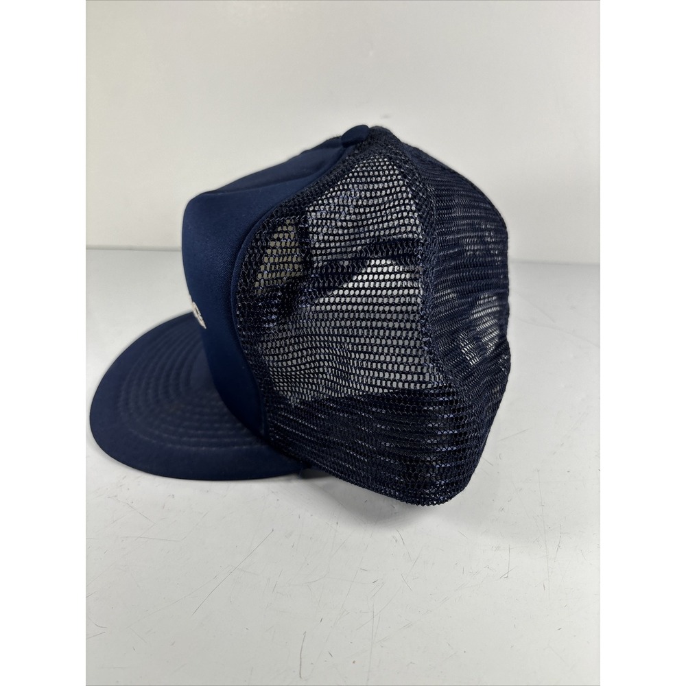 Vintage JET Contracting Snapback Trucker Hat Cap Foam Screen Print Lid Blue - Picture 3 of 7